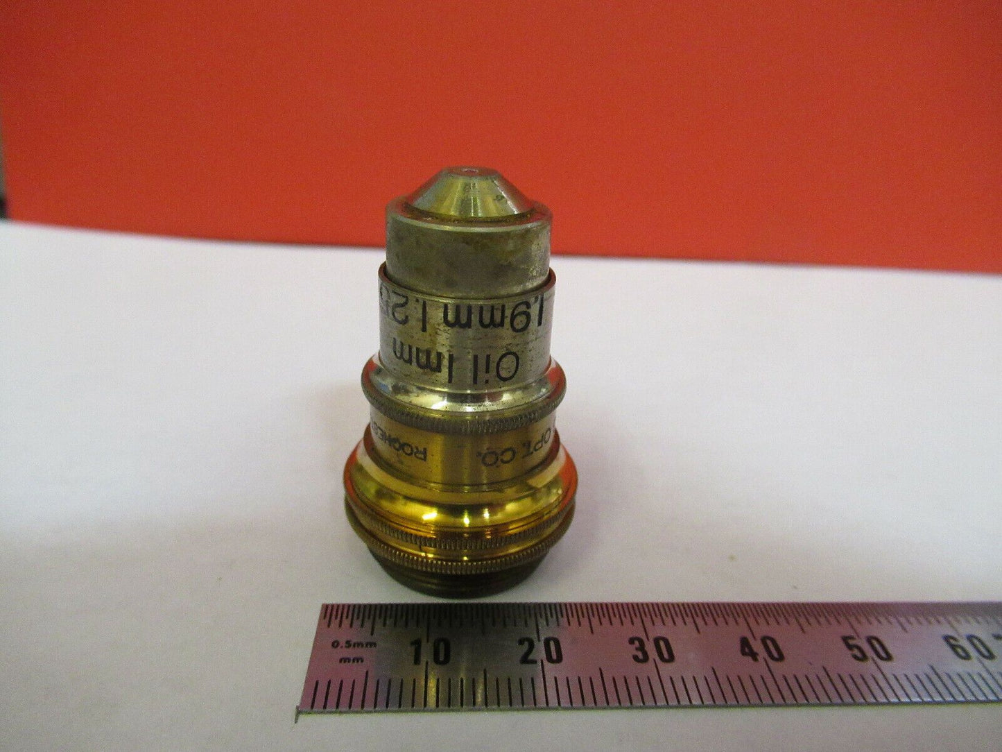 BAUSCH LOMB ANTIQUE BRASS OBJECTIVE MICROSCOPE PART AS PICTURED 97X Q3-B-12