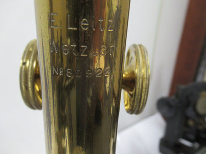 ANTIQUE RARE GERMAN BRASS MICROSCOPE ERNST LEITZ as shown OPTICS #LOBBY