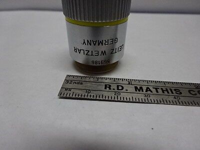 MICROSCOPE PART OBJECTIVE LEITZ WETZLAR GERMANY HL10X 569186 OPTICS AS IS #84-23