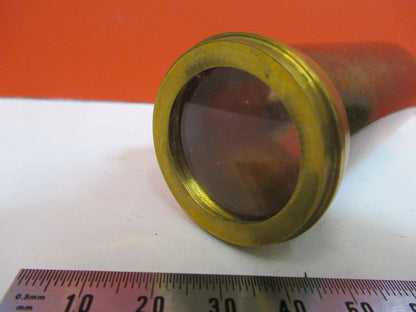 ANTIQUE BRASS VICTORIAN UK MOUNTED LENS TUBUS MICROSCOPE PART AS PIC &Q3-B-46