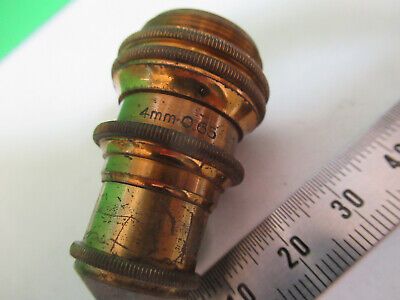 ANTIQUE BAUSCH LOMB BRASS OBJECTIVE LENS MICROSCOPE PART AS PICTURED Q9-A-46