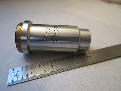 MICROSCOPE PART OPTICS OBJECTIVE PH2 40X CARL ZEISS GERMANY AS IS  BIN#RED