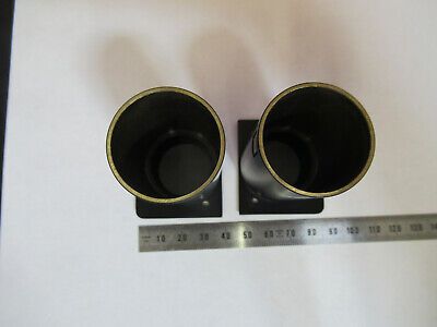 LEICA DMRB BRASS EYEPIECE OCULAR HOLDER PAIR MICROSCOPE PART AS PICTURED R7-A-49