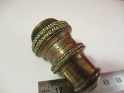 ANTIQUE BRASS OBJECTIVE BAUSCH LOMB 8mm MICROSCOPE OPTICS AS PICTURED #10-B-18