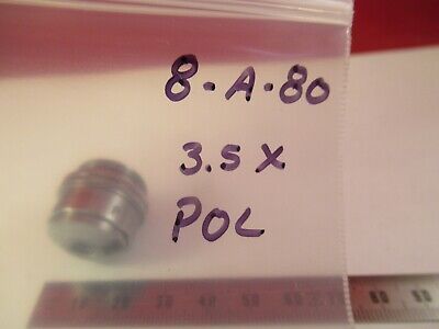 LEITZ GERMANY POL OBJECTIVE 3.5X /170 OPTICS MICROSCOPE PART AS PICTURED 8-A-80