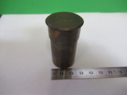 ANTIQUE EMPTY BRASS CAN for OBJECTIVE LEITZ MICROSCOPE PART AS PICTURED &Z7-A-34