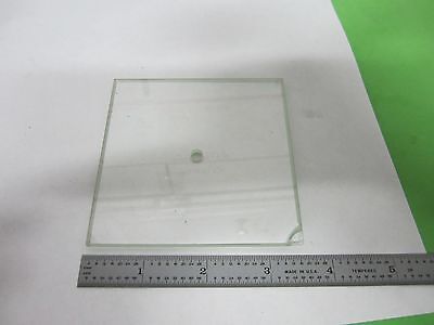 MICROSCOPE PART VINTAGE GLASS SPECIMEN STAGE TABLE [chipped] AS IS BIN#R6-B-08