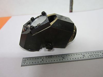 OPTICAL MICROSCOPE LEITZ PART BRASS MOUNTED LENS + MIRROR OPTICS BIN#J6-03