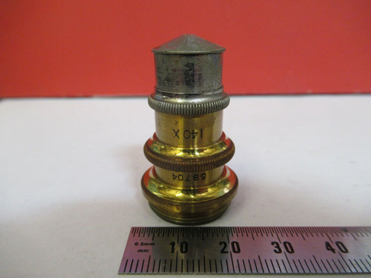 ANTIQUE BRASS SPENCER OBJECTIVE RARE 140X  MICROSCOPE PART AS PICTURED &P8-A-81