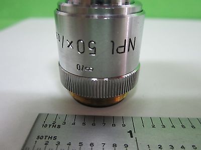 MICROSCOPE PART OBJECTIVE LEITZ NPL 50X INFINITY OPTICS AS IS T1-06