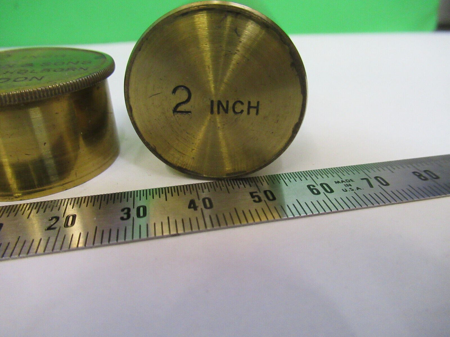 ANTIQUE EMPTY BRASS CAN for WATSON OBJECTIVE MICROSCOPE PART AS PICTURED Z7-A-41