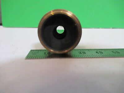 ANTIQUE ERNST LEITZ BRASS OBJECTIVE OPTICS MICROSCOPE PART AS PICTURED &Q9-A-34