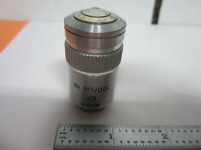 LEITZ WETZLAR GERMANY 100X EF OBJECTIVE MICROSCOPE OPTICS BIN#J7-08