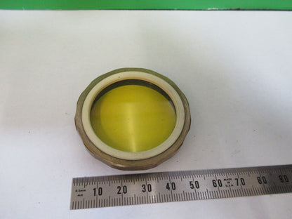 LARGE OPTICAL YELLOW GLASS FILTER OPTICS AS PICTURED &W9-B-47