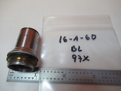 BAUSCH LOMB VINTAGE OBJECTIVE 97X OPTICS MICROSCOPE PART AS PICTURED &16-A-60