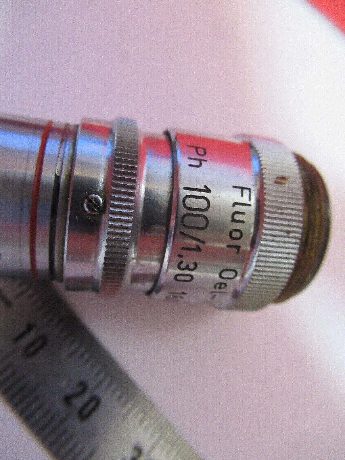 REICHERT AUSTRIA PH FLUOR 100X /160 OBJECTIVE MICROSCOPE PART AS PICTURED Q2-36