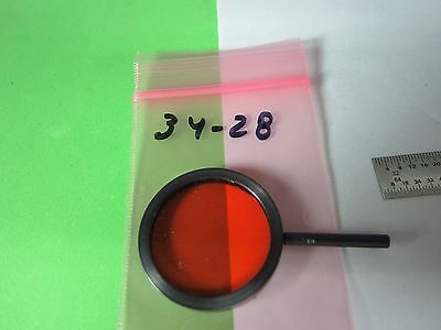 MICROSCOPE PART OPTICAL RED FILTER OPTICS AS IS BIN#34-28