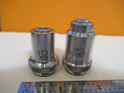 LOT 2 EA OBJECTIVE 10X 20X JAPAN OPTICS MICROSCOPE PART as pictured &A4-FT-93