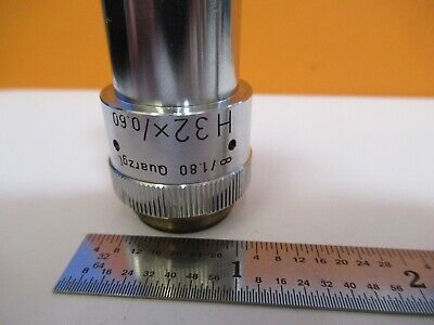 LEITZ QUARTZ UV OBJECTIVE H 32X INFINITY OPT MICROSCOPE PART AS PICTURED 8C-A-56