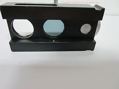 OPTICAL MICROSCOPE PART SLIDE OLYMPUS POLARIZER OPTICS BIN#1E-P-3 [wheel stuck]