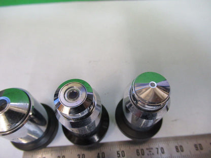 LOT 3 EA WILD M20 OBJECTIVE 10X 40X 100X MICROSCOPE PART AS PICTURED #R1-B-33