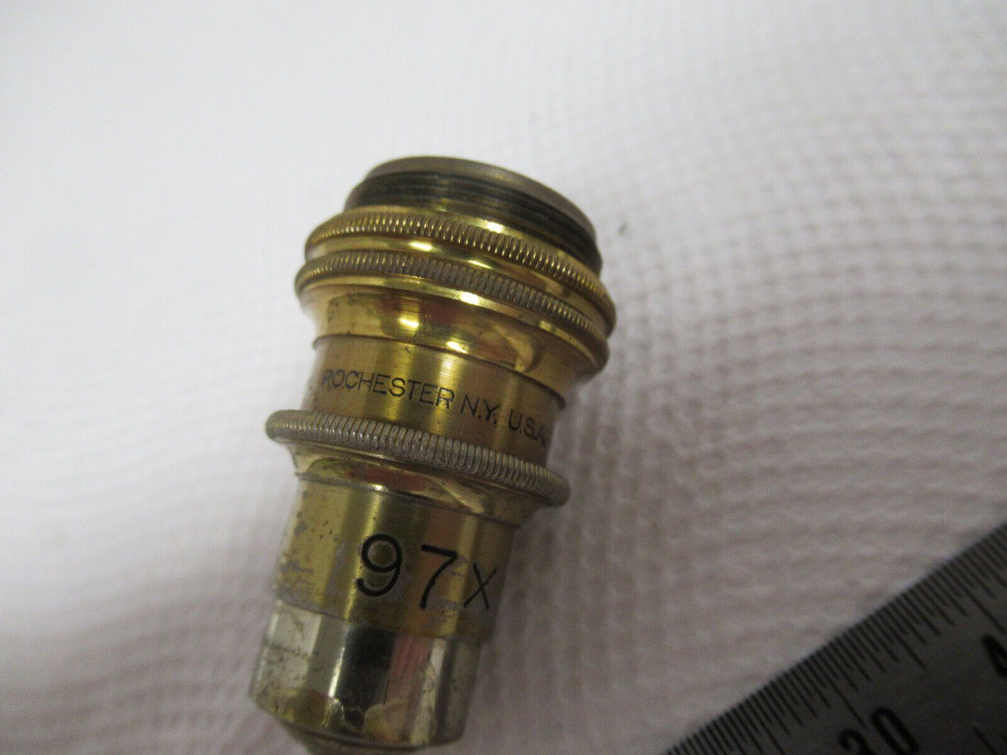 OPTICAL VINTAGE MICROSCOPE OBJECTIVE 97X BAUSCH LOMB OPTICS AS PICTURED W1-A-77