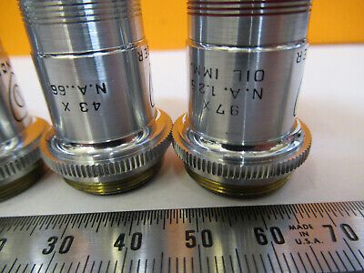 LOT SPENCER OBJECTIVE 10X 43X 97X MICROSCOPE PART OPTICS AS PICTURED AO #P4-A-23