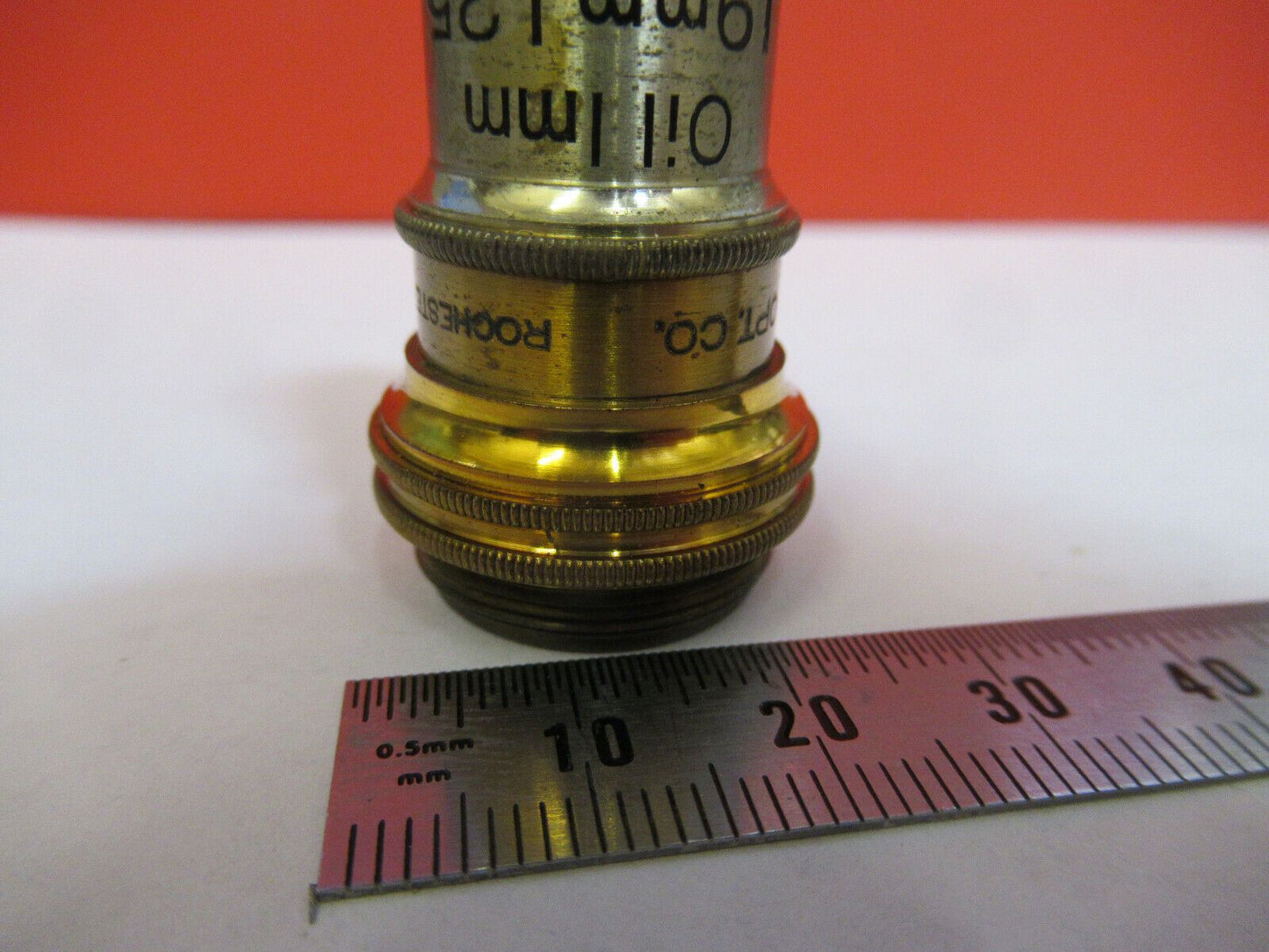 BAUSCH LOMB ANTIQUE BRASS OBJECTIVE MICROSCOPE PART AS PICTURED 97X Q3-B-12