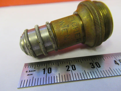 ANTIQUE BRASS CHARLES REICHERT WIEN AUSTRIA OBJECTIVE 7a MICROSCOPE PART 8Z-A-46