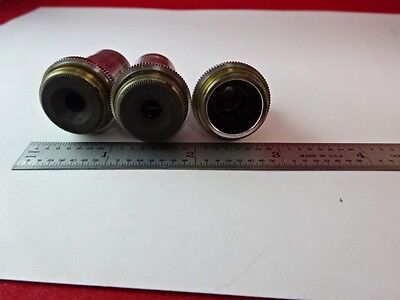 LOT 3 EA AO AMERICAN OPTICS SPENCER OBJECTIVES 97 43 10 MICROSCOPE AS IS &2-A-25