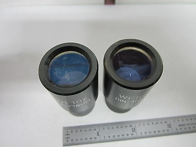 MICROSCOPE PART PAIR EYEPIECES WF10X 18 mm OPTICS AS IS BIN#R2-51