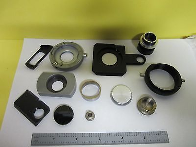 LOT 12 EA MICROSCOPE PART ACCESSORIES  REICHERT LEITZ NIKON ETC AS IS BIN#T9-31