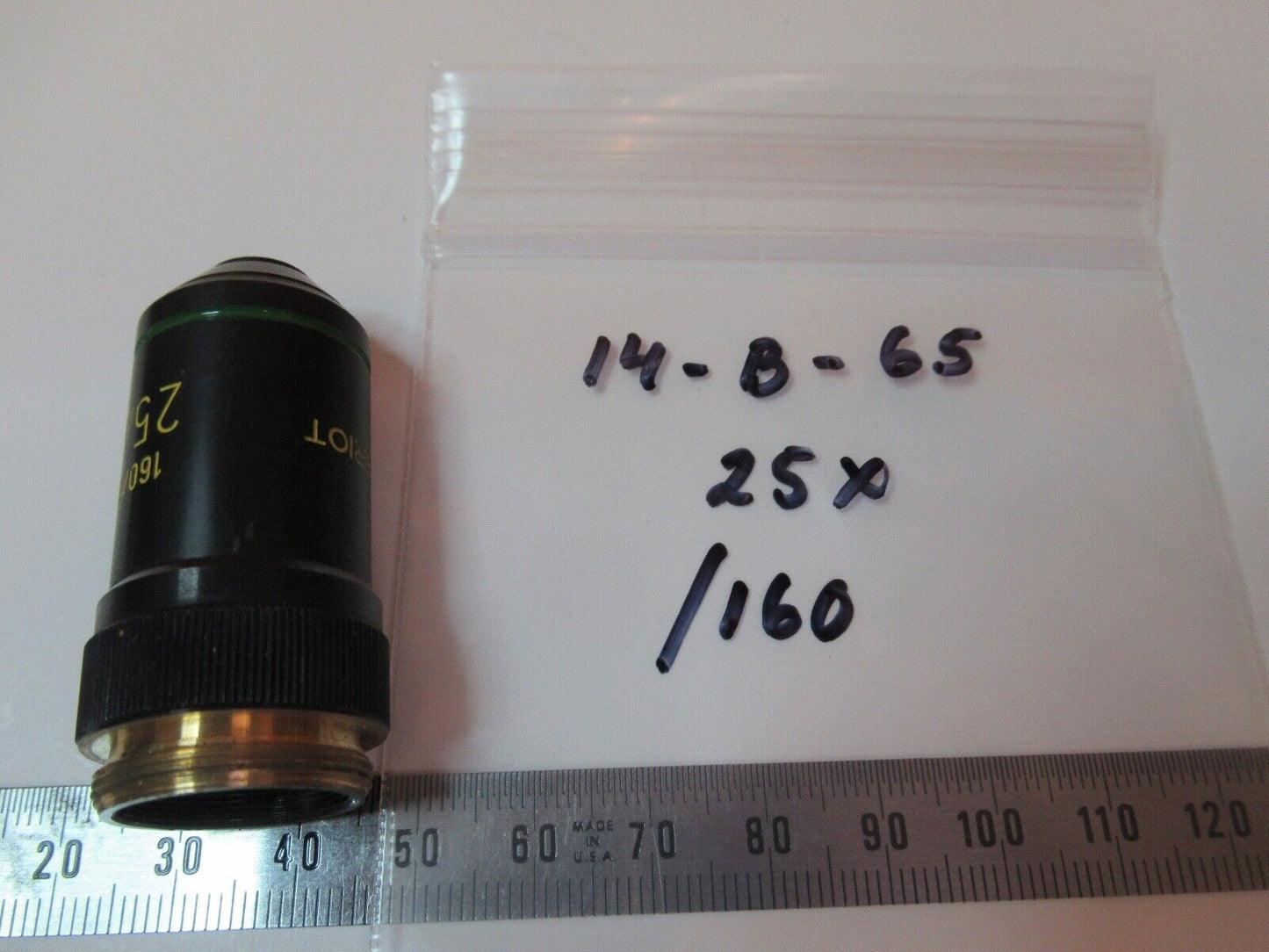 MELLES GRIOT OBJECTIVE 25X /160 MICROSCOPE PART OPTICS AS PICTURED &14-B-65