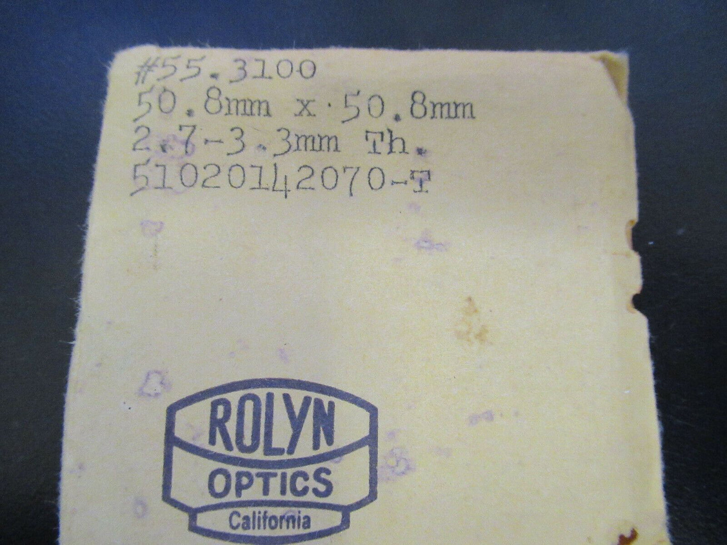 OPTICAL OPAL GLASS PLATE LASER OPTICS AS PICTURED &F9-A-74