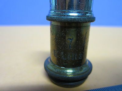 OPTICAL MICROSCOPE PART OBJECTIVE LEITZ GERMANY 7 VINTAGE OPTICS AS IS BIN#D7-93