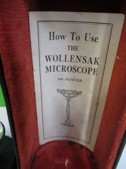 ANTIQUE RARE WOLLENSAK COLLECTABLE MINI MICROSCOPE OPTICAL AS PICTURED &P8-B-12