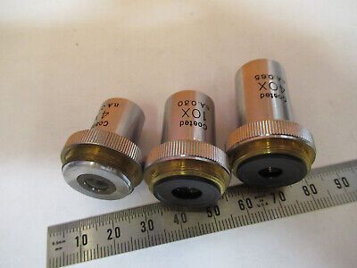 UNITRON JAPAN LOT OBJECTIVE 3  LENSES MICROSCOPE PART AS PICTURED 4B-FT-03