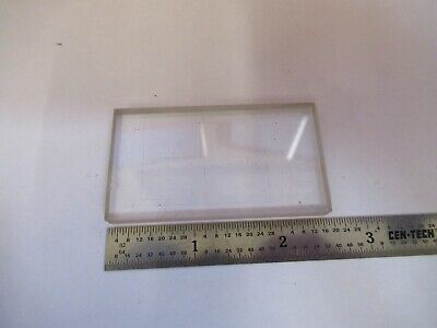 GLASS BLOCK WITH GRID PATTERN OPTICS MICROSCOPE PART AS PICTURED &Q1-A-60