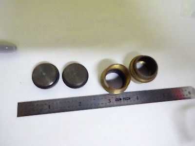 MICROSCOPE PART LOT OBJECTIVE CAPS BAUSCH SPENCER AO AMERICAN OPTICS  BIN#X3-24