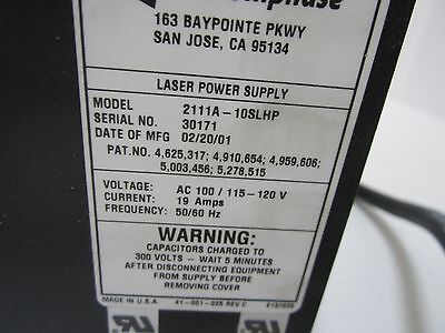 POWER SUPPLY FOR ARGON LASER JDS UNIPHASE 2211 OPTICS AS PICTURED BIN#TA-3