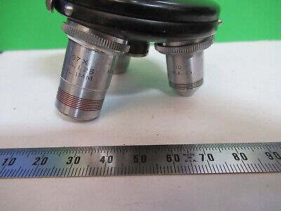 AO SPENCER NOSEPIECE + OBJECTIVES LENSES MICROSCOPE PART AS PICTURED &3-C-19