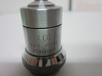 OPTICAL MICROSCOPE OBJECTIVE BAUSCH LOMB 10X OPTICS BIN#3K-P-18