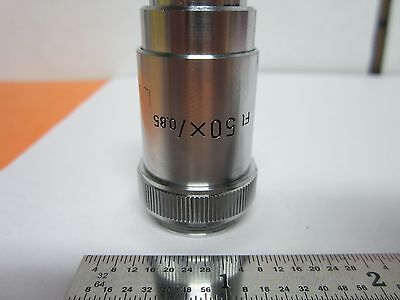 MICROSCOPE OBJECTIVE LEITZ WETZLAR PL 50X OPTICS BIN#B3-D-16