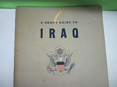 US NAVY BROSCHÜRE IRAK INFORMATIONEN 1943 SAMMLBARER WIE BESEHEN BIN#25-14-12