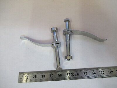 PAIR of CLIPS STAGE MICROSCOPE PART AS PICTURED &H1-B-28