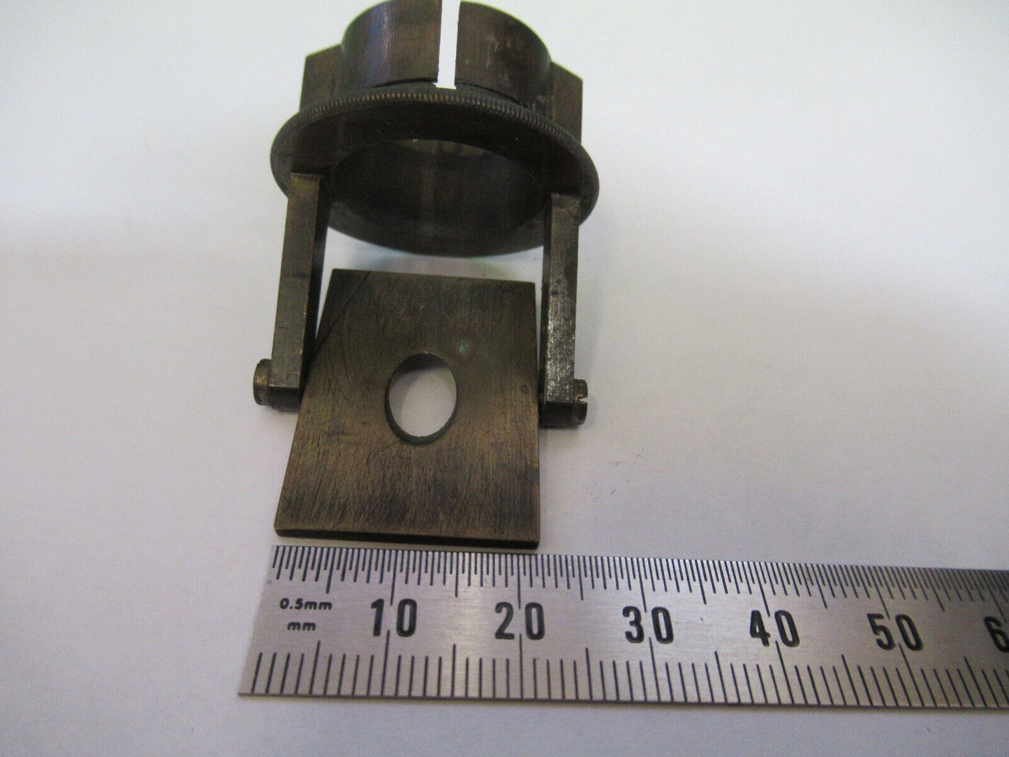 ANTIQUE BRASS MIRROR SPLITTER HOLDER UNKNOWN MICROSCOPE PART AS PICTURED Z6-A-11