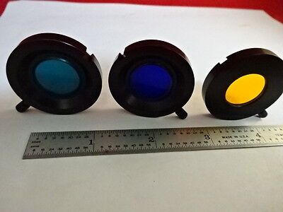 LOT 3 EA FILTERS MICROSCOPE PART OPTICS OPTICAL AS IS &AQ-A-22