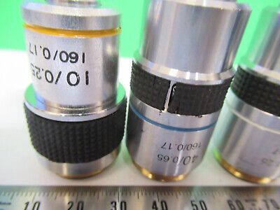 LOT 3 EA 10X 40X 100X /160 LENSES OBJECTIVE MICROSCOPE PART AS PICTURED &R7-B-12