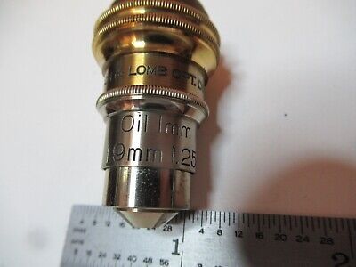 ANTIQUE BAUSCH LOMB BRASS OBJECTIVE 97X 1.9mm MICROSCOPE OPTICS PART &16-A-91