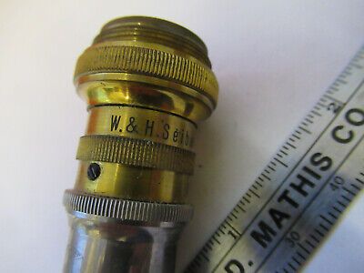 ANTIQUE W&H SEIBERT WETZLAR OBJECTIVE MICROSCOPE PART AS PICTURED &8z-a-107